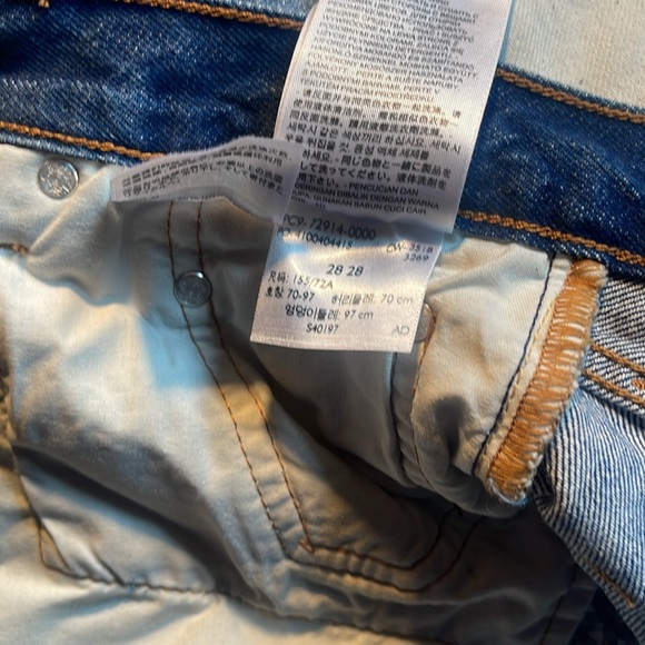 Levi tri-color color block button fly 501 straight jeans - Picture 7 of 8